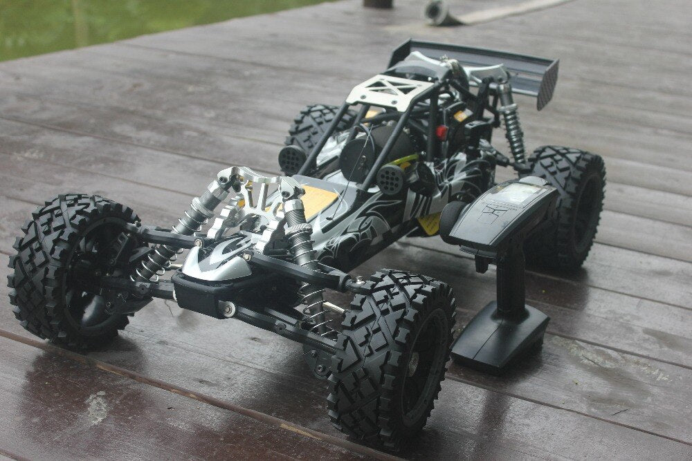 baja 5b 30.5cc with metal head metal rear shock brace all road wheels