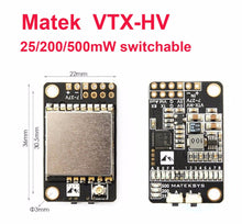 Matek 5.8G 40CH 25/200/500mW switchable Video Transmitter VTX-HV with 5V/1A BEC Output
