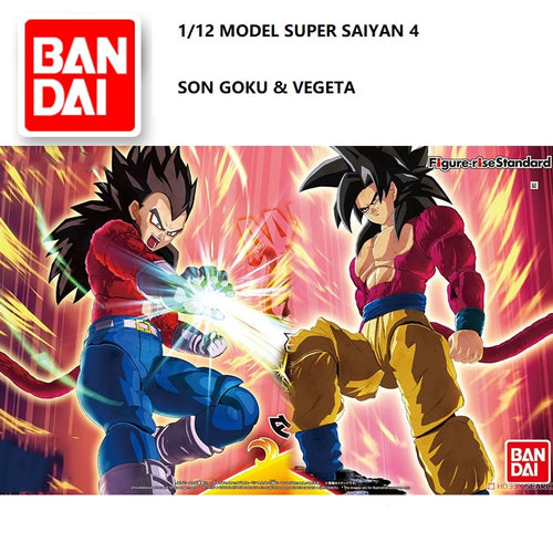 Japaness Bandai Original Dragon Ball Super Saiyan 4 Son Gokou and Vegeta Model Robot Unchained Mobile Suit Kids Toys