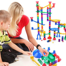 Children 180pcs Plastic Race Maze Track DIY Assembly Blocks Kits Kids Marble Runs Model Building Construction Set Infant Toys