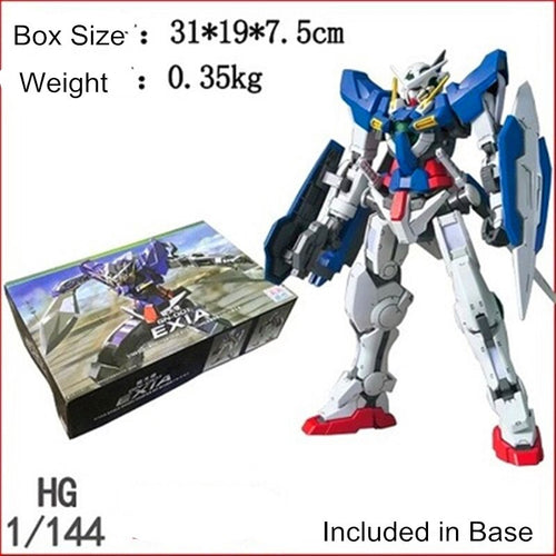 New Gundam Model HG 1:144 Scale Mobile Fighter GN-001 EXIA Assembly Full set Mobile Suit Kids Toys Included in Base