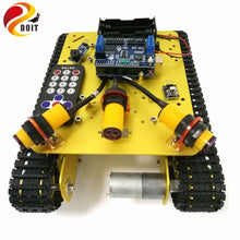 DOIT TS100 IR Control Shock Absorption Crawler Tracked Robot Tank Chassis with Obstacle Avoidance for Robot Education by Phone