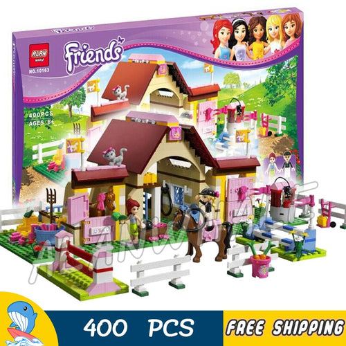 400pcs Friends Heartlake City Stables Mia Farm Horse 10163 Model Building Blocks Assemble Children Toys Compatible With LegoING