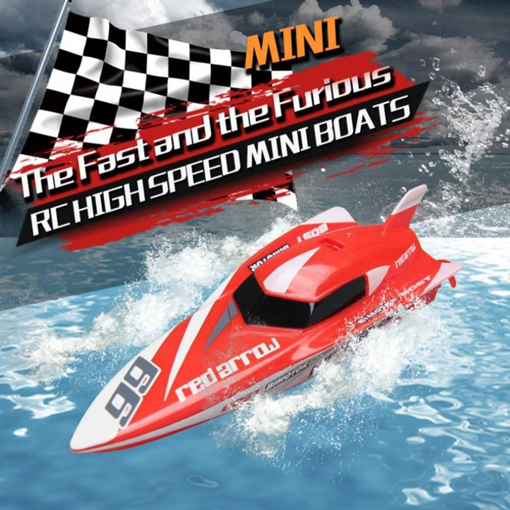 3312M 2.4GHz RC Ship Boat 4 Channels High Speed Mini Racing Boat Waterproof Rechargeable Speedboat Children Toy