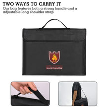 Security Fireproof Bag & Battery Bag, Protect Your Valuables, Documents, Money, Jewelry, Battery, Zipper Closure,380*280*75mm