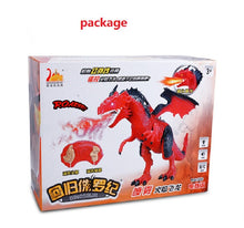 Infrared RC Dinosaur Toys Remote Control Dragon Shaking Head Light Up Eyes Walking Spray Dino Christmas Gift Toys For Chi