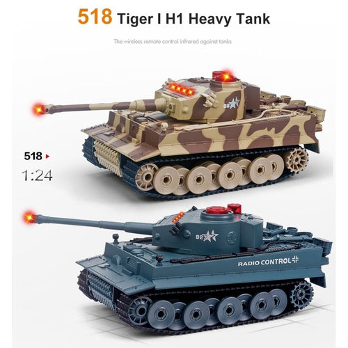 1/24 RC Tank Crawler IR Remote Control Toys Simulation Infrared Cannon Emmagee RC Fighting Battle Tank Toy RC Car Kids Gifts