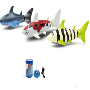 1Set Red White Coke Can RC Mini Radio Remote Control Shark Fish Kids Electric Water Game Toy