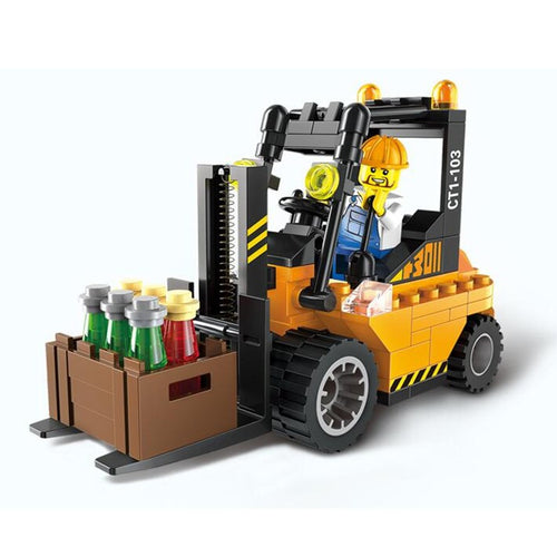 115pcs/set Forklift Trucks Assembly Building Blocks Kits Children Educational Puzzle Toys Kids Birthday Gifts