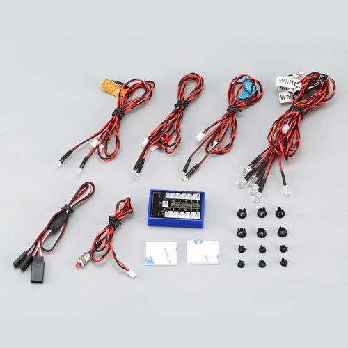 2019 NEW 12 Ultra LED Flashing Bright Light Strobe Lamps Kit System for 1/10 1/8 RC Drift HSP TAMIYA CC01 4WD Axial SCX10 RC Car