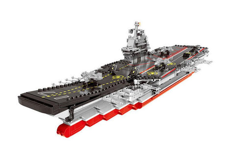 Military the Aircraft Battle Large Ship Building Blocks Model Educational Warship Bricks Toys Gift for Children