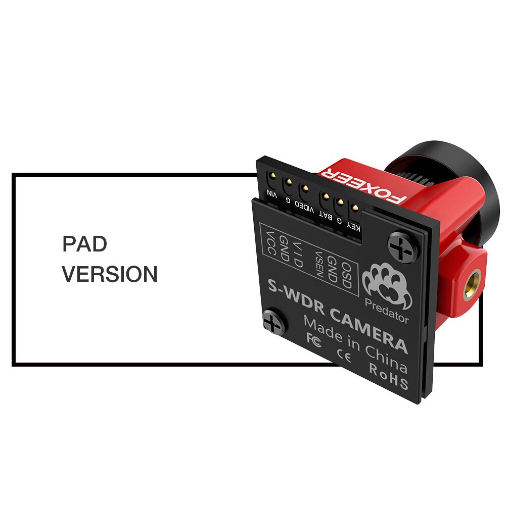 New Foxeer Predator V4 Micro FPV Camera 16:9/4:3 PAL/NTSC switchable Super WDR OSD 4ms Latency Upgraded Foxeer Predator V3
