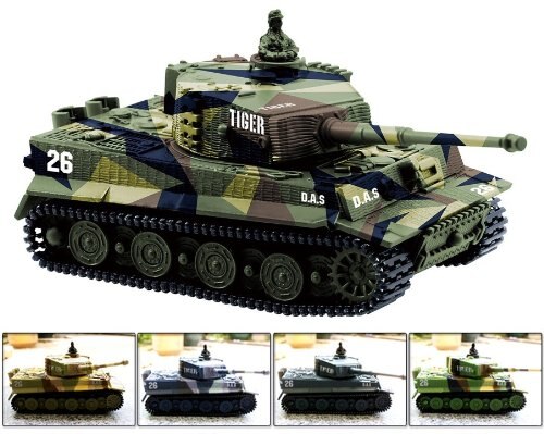 Greatwall 1:72 Radio Remote Control Mini Rc German Military Tiger Tank with Sound Toys(Vary Colors)