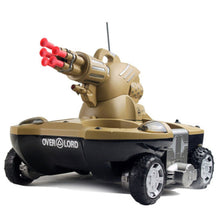 Water Land Amphibious Remote Control Tank Ship Charging Launch Target Folding Crawling 360° Rotation Flashing Light