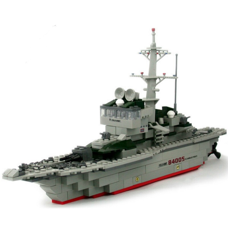 228pcs/set Cruiser Building Block Brick Army Military Ship Model Battle War Ship Navy Vessel Boat Toy Equipment Technic Designe