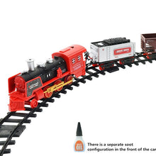 Classic electric steam smoke remote control track train rechargeable with light simulation train sound independent assembly