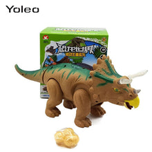 Electric Light Sound Projection Egg-Laying Dinosaur Animal Model Walking Robot Kids Toy Gift for Birthday Christmas Festival