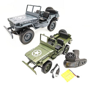 1:10 RC Car Q65 C606 2.4G 4WD Convertible Remote Control Off-Road Military Climbing Car Toy Kid Gift Light Jeep Four-Wheel Drive