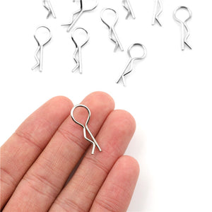 100pcs 1:10 Universal Scale Bend Body Clips Pins Sliver Black Buggy Shell RC Car Parts For Redcat HPI Himoto HSP Truck