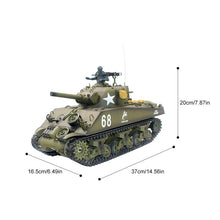 US Main Mattle Tank Model Toy 1:16 2.4G Simulation Sound Turret Rotation Smoke Launch Bullet M4A3 Kids Remote Control RC Tank