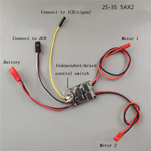 1PCS Dual Way Bidirectional Brushed ESC 2S-3S Lipo 5A Speed Control for RC Model Boat/Tank 130 180 Motor Spare Parts