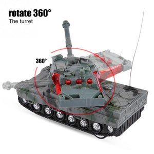 Electric RC Tank 4 Channels Remote Control High Simulation Battle Tank Model Toys For Boys Children Christmas Gift