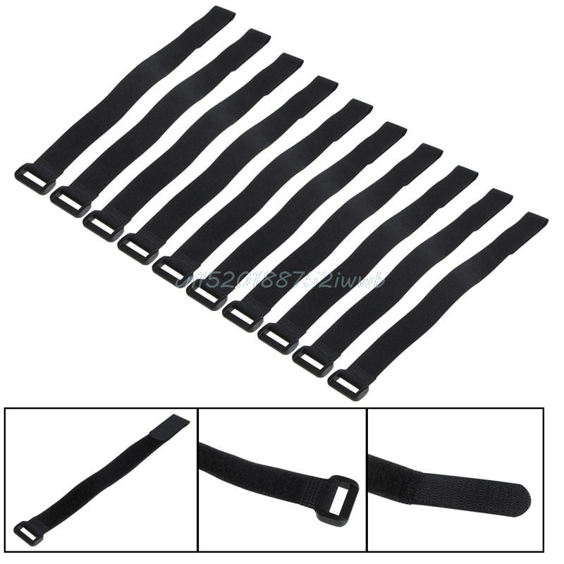 10X 30*2cm Strong For RC Battery Tie Down Strap Reusable Antiskid Cable Straps Black