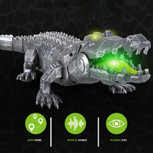 Remote Control Mechanical Crocodile Cool LED Lights on Eyes Sounds Electric Toy for Kids