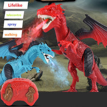 Infrared RC Dinosaur Toys Remote Control Dragon Shaking Head Light Up Eyes Walking Spray Dino Christmas Gift Toys For Chi