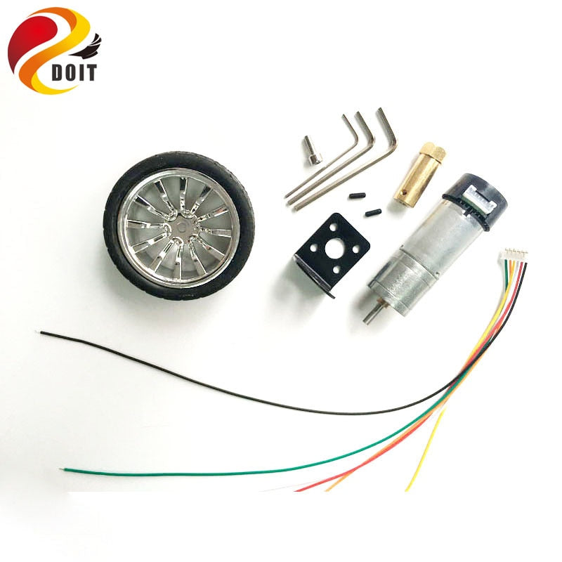 DOIT One Set Accessory for Robot Car Chassis with 25mm Motor+30mm Length Copper Coupling+65mm Width Wheel+Motor Bracket+Screw