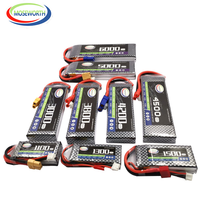 New 7.4V 2S RC Airplane LiPo Battery 900 1200 1500 2200 3000 3800 5000mAh 25C 35C60C For RC Drone Helicopter Aircraft Quadcopter
