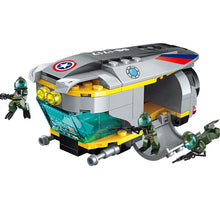 Enlighten Building Block Military Battle Sea Force Coastal Action Submarine 12 Figures 453pcs Educational Bricks Toy Boy Gift