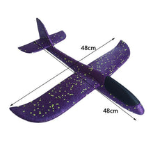 48cm Whole Glowing Foam Glider RC Airplane Hand Throw Airplane Outdoor Launch Glider Flexible Avion Kid Gift Free Fly Aeromodelo