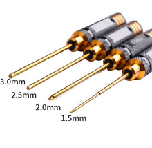 RC Tools 4 pcs hex screw driver set titanium plating hardened 1.5 2.0 2.5 3.0mm screwdriver For Rc helicopter Rc toys (1 set)