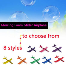 48cm Whole Glowing Foam Glider RC Airplane Hand Throw Airplane Outdoor Launch Glider Flexible Avion Kid Gift Free Fly Aeromodelo
