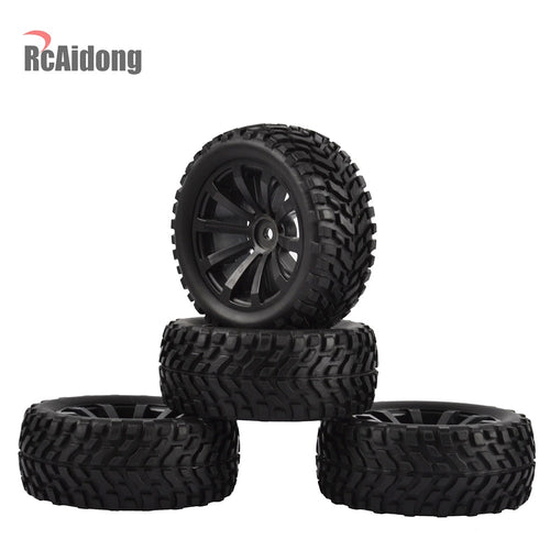 4PCS 1/10 RC Rally Car Grain Rubber Tires Off-road Tires and Wheels for Traxxas Tamiya HSP HPI Kyosho RC On Road Car