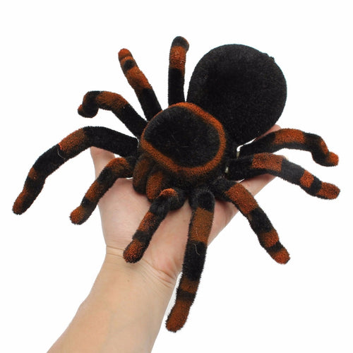 Lomalson 4 Channel RC Spider Eyes Shine Halloween Simulation Spider RC Tricky Scary Toy Prank Gift Model
