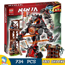 734pcs Ninja Dawn of Iron Doom Snake mech Swamp Fort 10583 DIY Figure Building Blocks Assemble Toys Compatible with LegoING