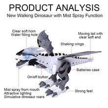 Electric dinosaurs Model Toys walking spray dinosaur robot With Light Sound swing boy's dinosaurios toy for New year's gift