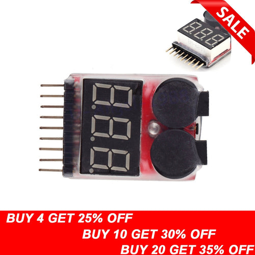 New Lipo battery Voltage Indicator volt meter monitor buzzer Alarm 1-6S 3.7V-22.2V 3.7V 7.4V 11.1V 14.8V 18.5V 22.2V