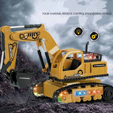 4Ch Simulation Rc Excavator Toys With Music And Light Children'S Boys Rc Truck Toys Gifts Rc Engineering Car Tractor Toy