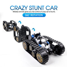 360° Rotation Double Sided Track Stunt Deformation Remote Control Tank Wired remote control LED Lighting and Music