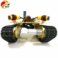 DOIT TS100 Bluetooth Control Obstacle Avoidance Robot Crawler Tank Car Chassis with Shock Absorption for Modification by Phone