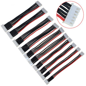 10PCS Lipo Battery Balance Charger Cable 11CM 2S 3S 4S 5S 6S 22AWG Cable Soft Silicon Wire Plug For IMAX B3 B6