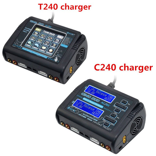 HTRC T240 / C240 DUO AC 150W DC 240W 10A Touch Screen Dual Channel Battery Balance Charger Discharger For RC Drone Models Toys