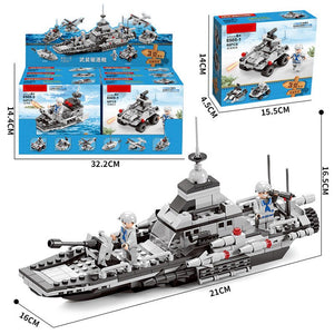 Navy Submarine Compatible Legoed Military Ship Plane Aircrafted Carrier Warship Battle Cruiser Frigate Model Building Blocks Toy