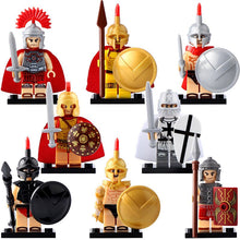 8pcs/Set Spartan Warriors Roman Crusader Puzzle Legoed Assembling Building Blocks Kit Toys Kids Gifts