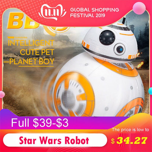 Star Wars Robot Intelligent Upgrade RC BB8 With Sound Action Figure Gift Toys BB-8 Ball Robot 2.4G Remote Control Toys For Child