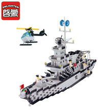 970pcs military army battle cruisers ship building blocks helicopter warship battleship enlighten Bricks Toys for children legoe