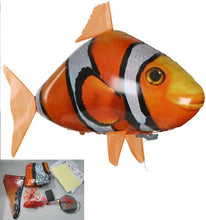 Remote control shark toy air swimming fish infrared remote control flying balloon children flying toy shark clownfish